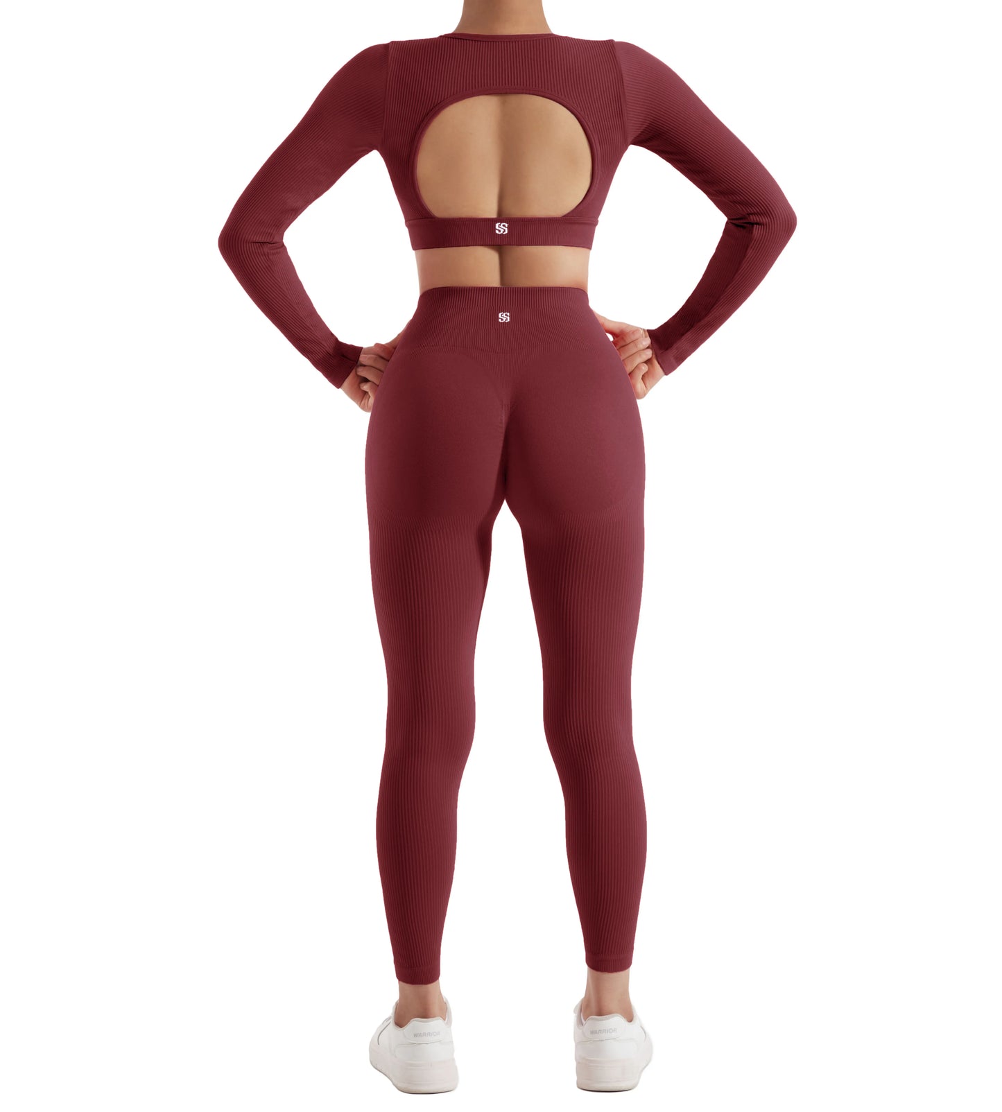 2 Piece Women's Sport Set Yoga Suit Workout Long Sleeve and Legging Set