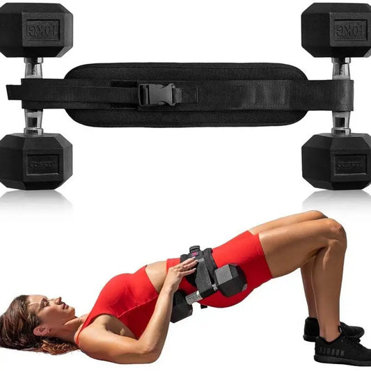 Adjustable Hip Thrush Belt for Glute Training with Dumbbells for Home Workouts