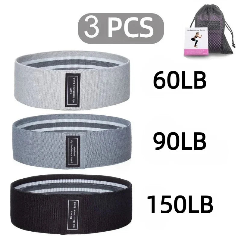 3 Piece Fabric Resistance Bands for Gym, Home Gym, Yoga and Pilates