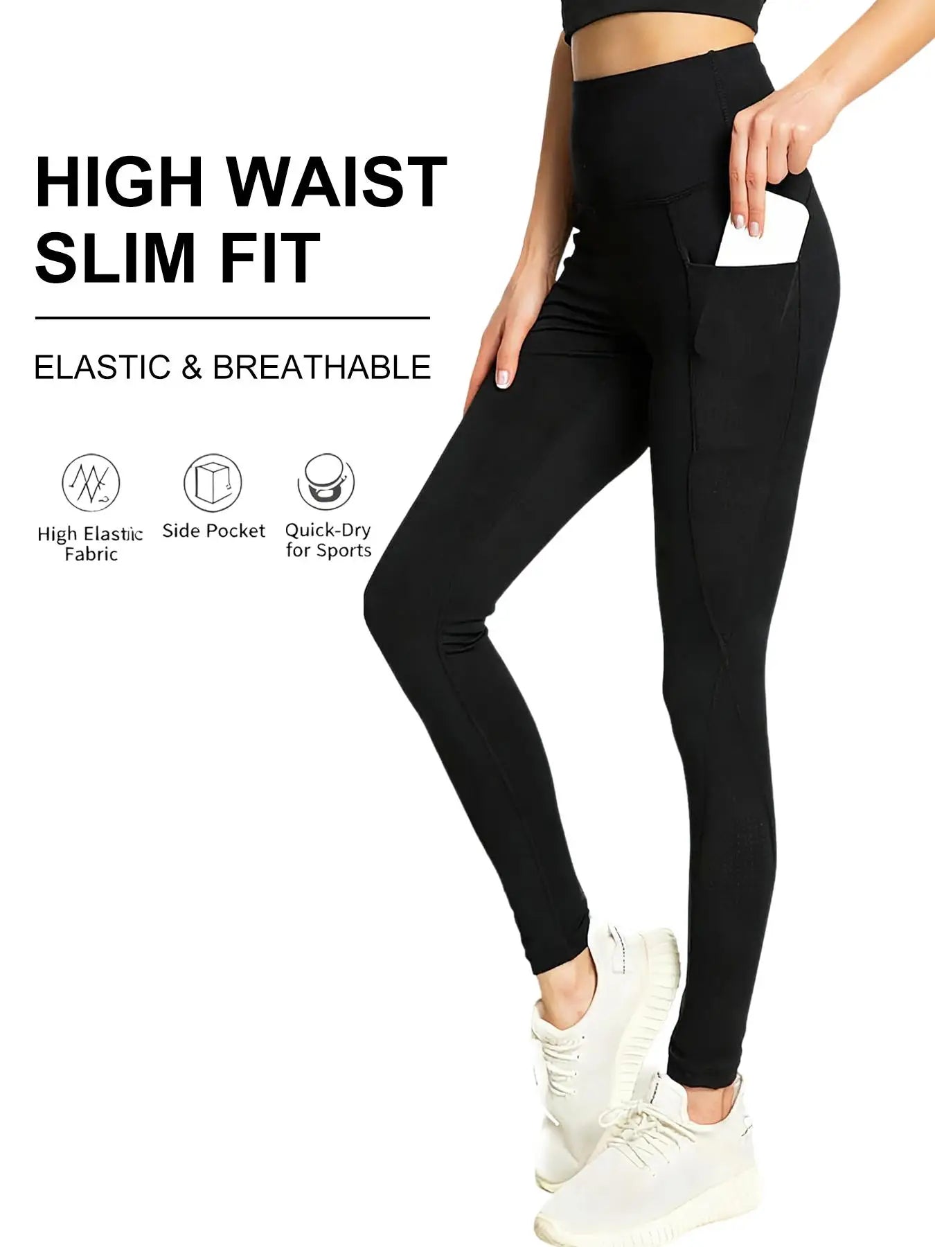 High Waisted Flexible Plus Size Women's Gym Yoga Legging Pants