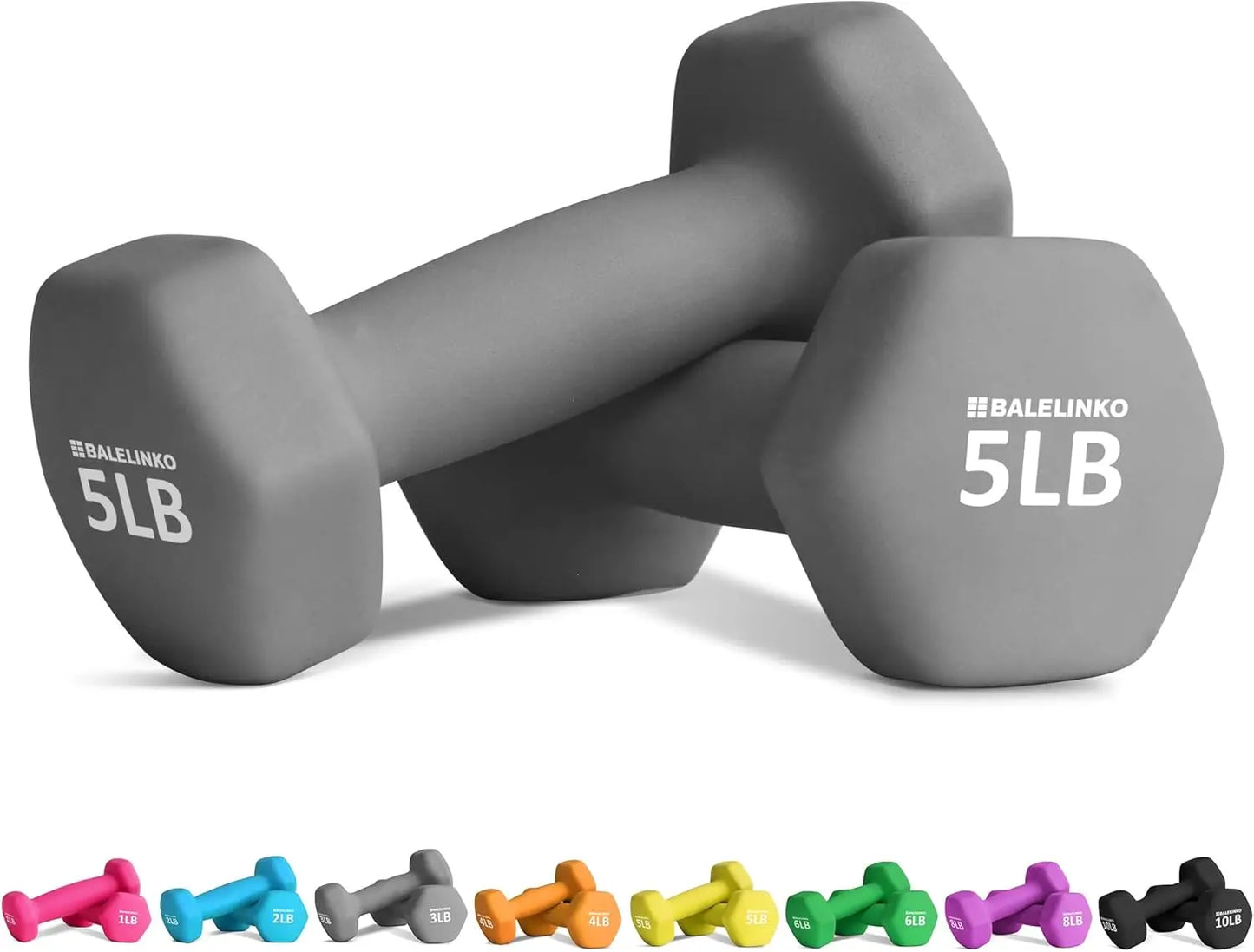 Pair of 5 LB Home Gym Workout Strength Training Dumbbell Weights
