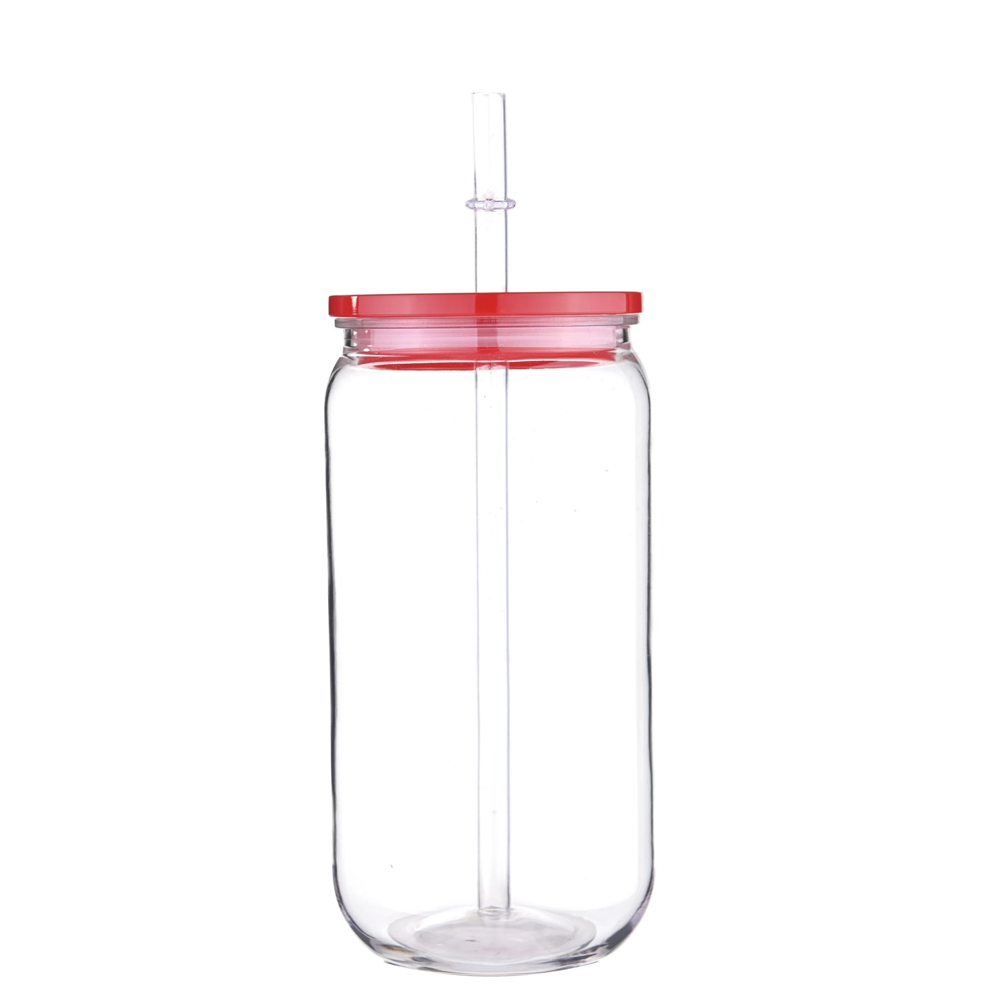Clear 16 OZ Plastic Cup/Straw With Colored Lid