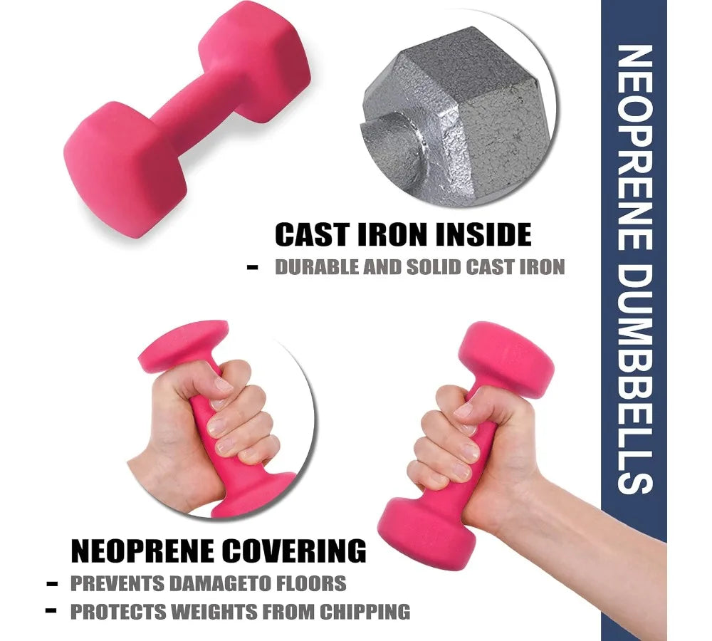Set of 12lb Neoprene Dumbbells with Anti-Slip Grip - Home Gym, Yoga, Weight Lifting