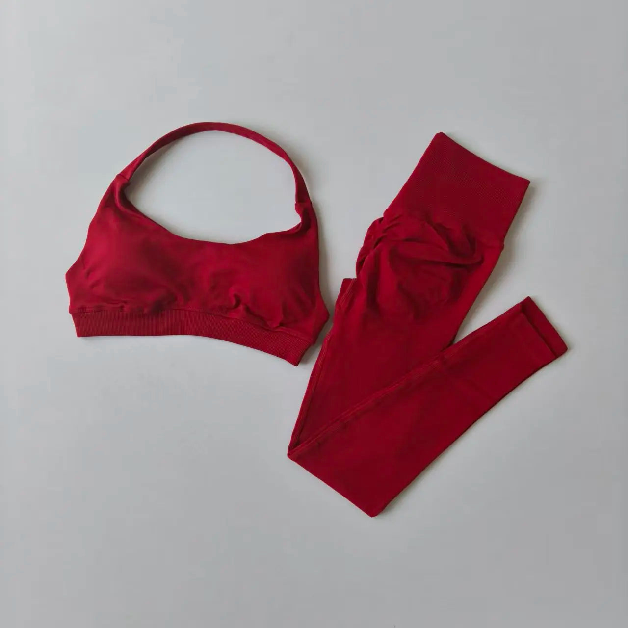 Seamless Women's Yoga/Pilates Set with Back Sports Bra and High Waisted Leggings