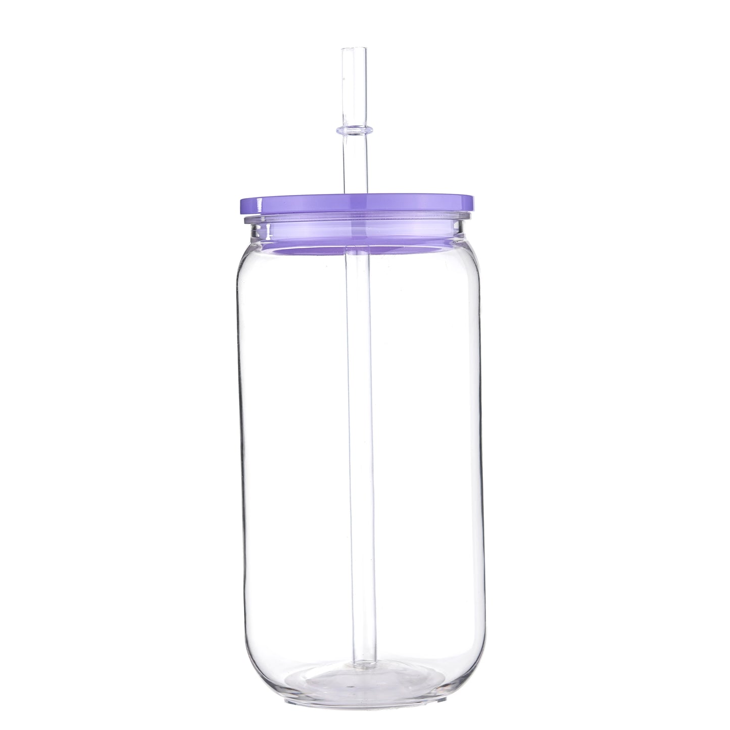 Clear 16 OZ Plastic Cup/Straw With Colored Lid