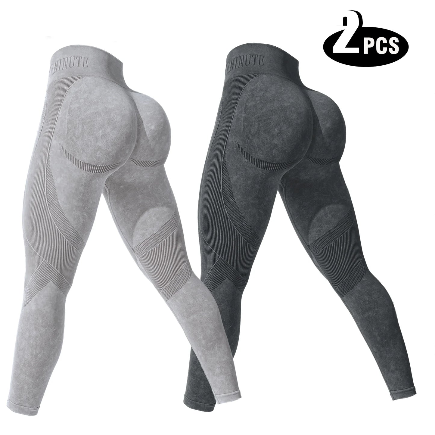 2 Pack Women's High Waisted Breathable Yoga Leggings Sports Pants