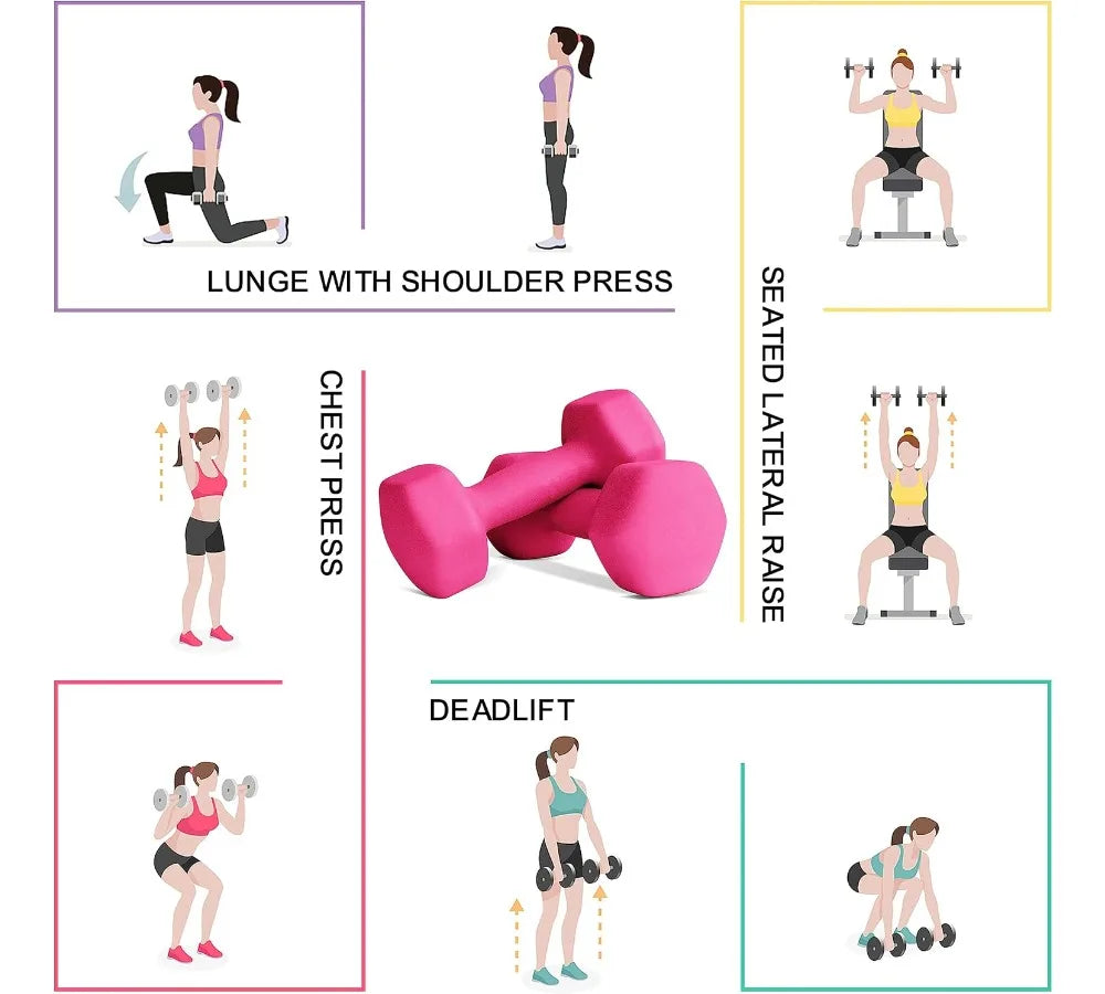 Set of 12lb Neoprene Dumbbells with Anti-Slip Grip - Home Gym, Yoga, Weight Lifting