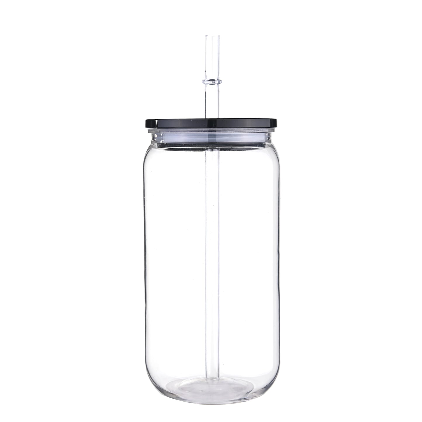 Clear 16 OZ Plastic Cup/Straw With Colored Lid