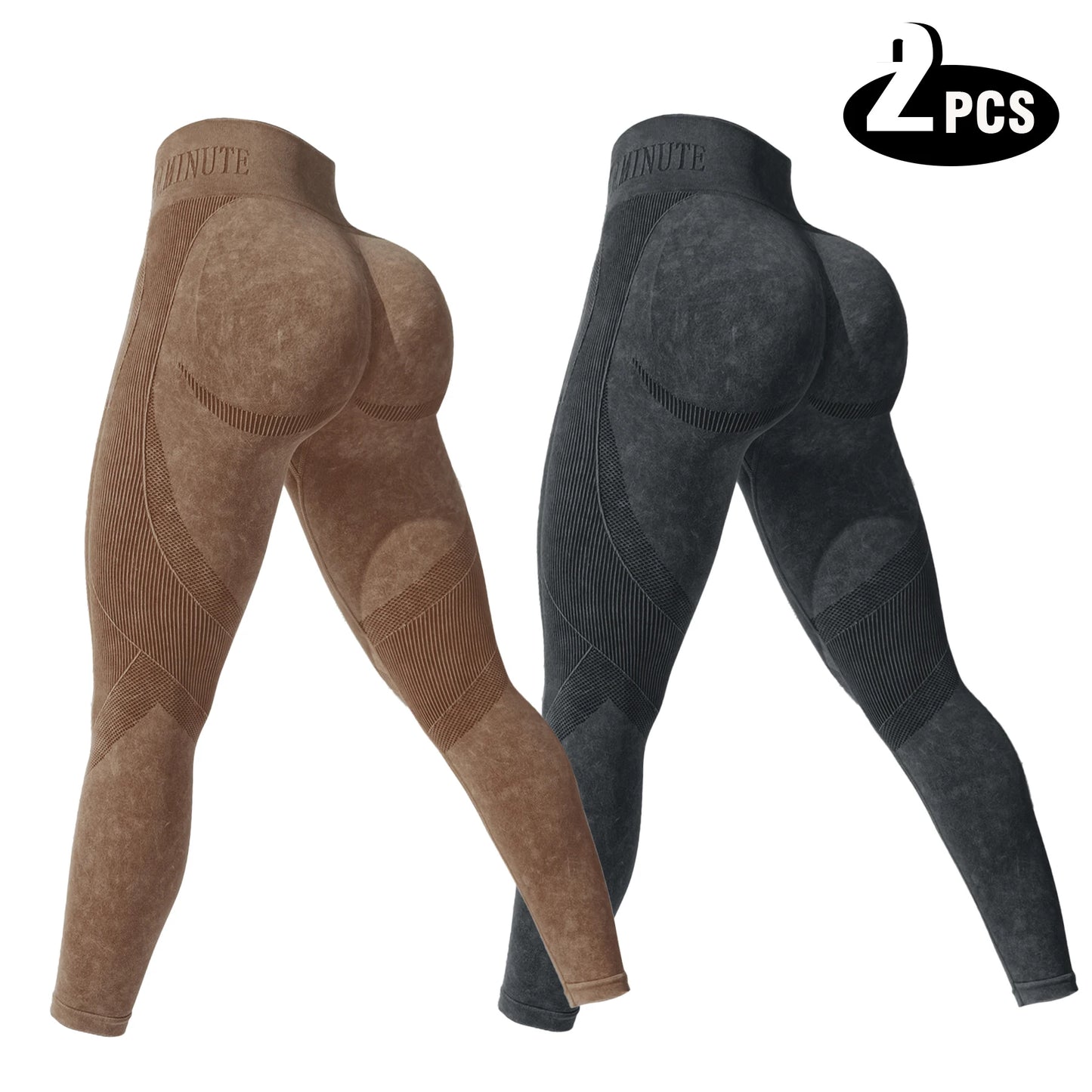 2 Pack Women's High Waisted Breathable Yoga Leggings Sports Pants