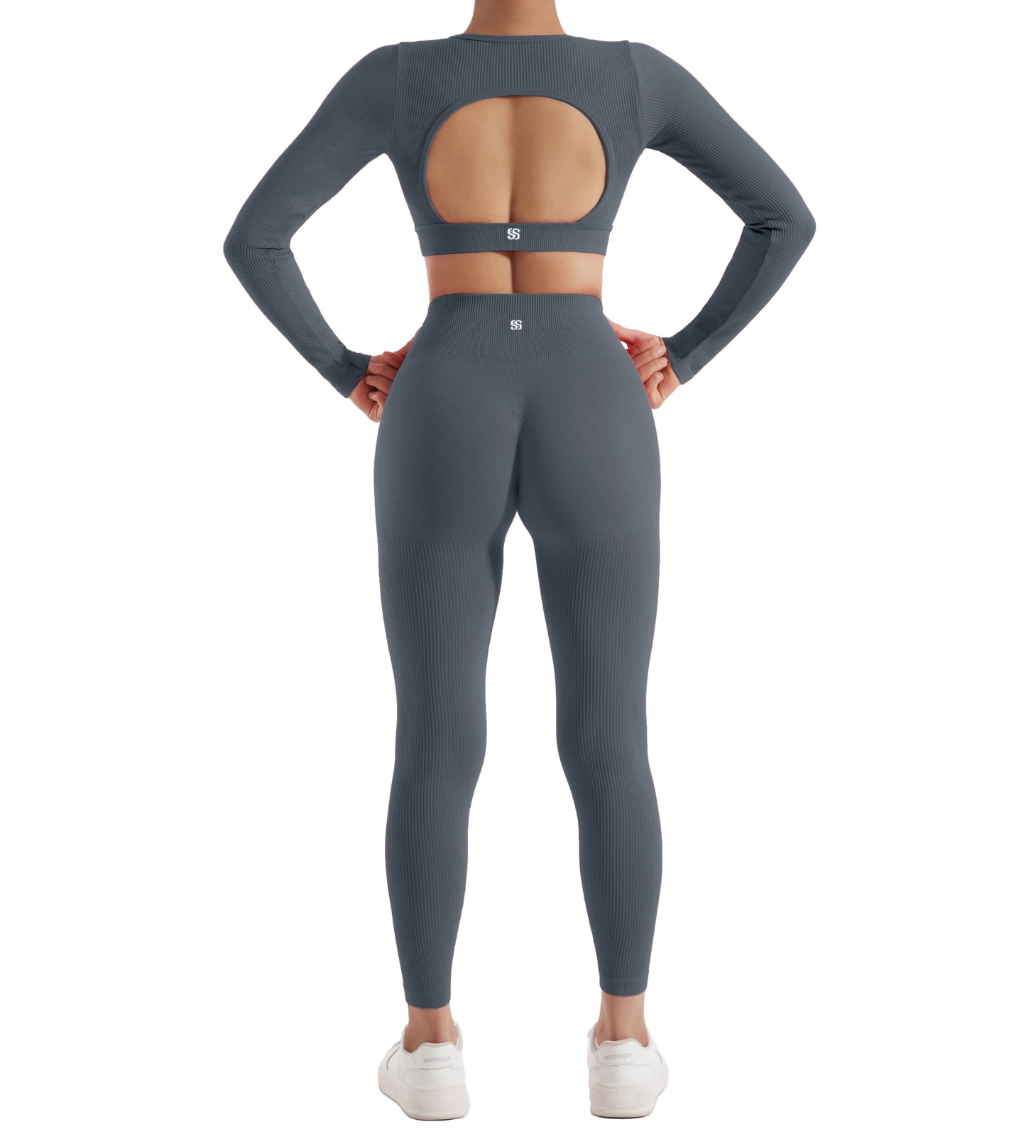 2 Piece Women's Sport Set Yoga Suit Workout Long Sleeve and Legging Set