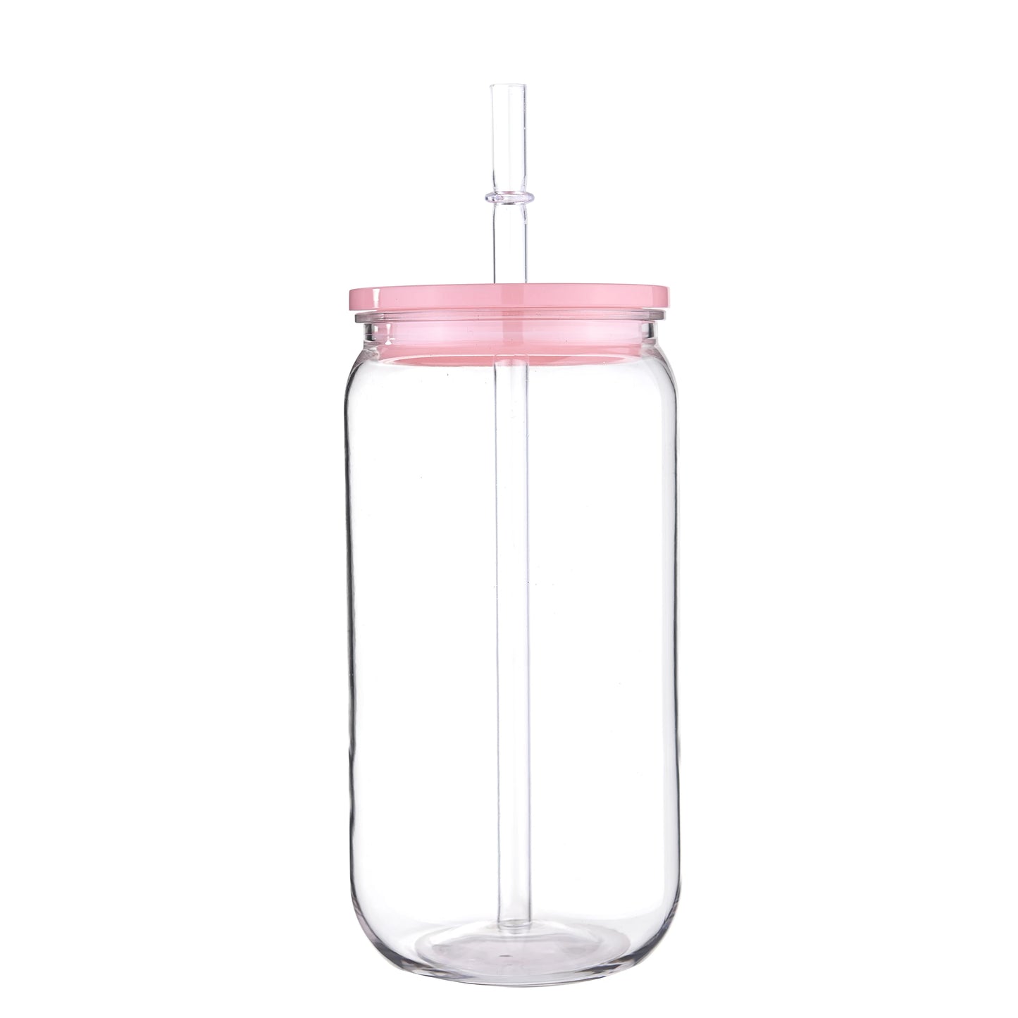 Clear 16 OZ Plastic Cup/Straw With Colored Lid
