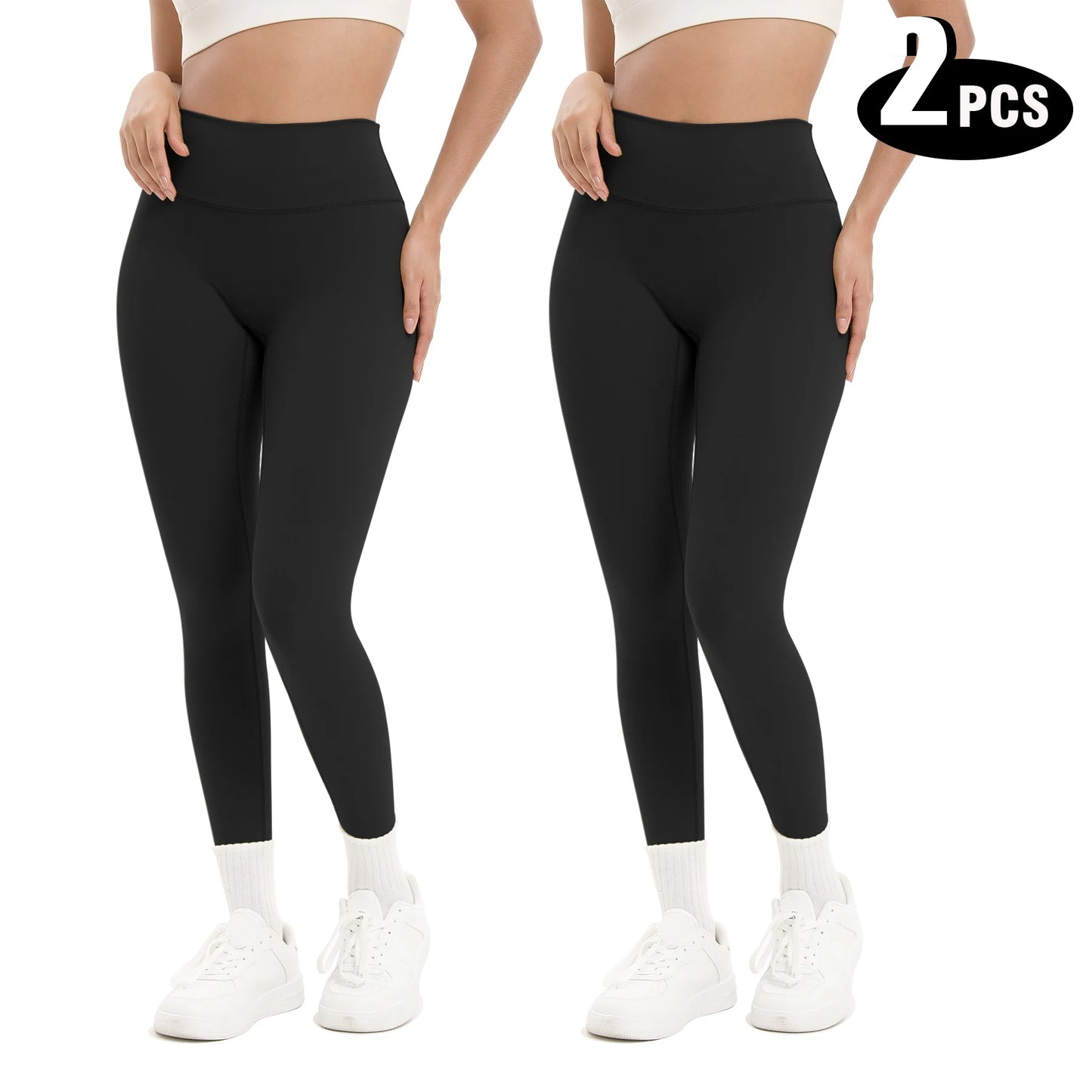 2 Pack Women's High Waisted Breathable Yoga Leggings Sports Pants
