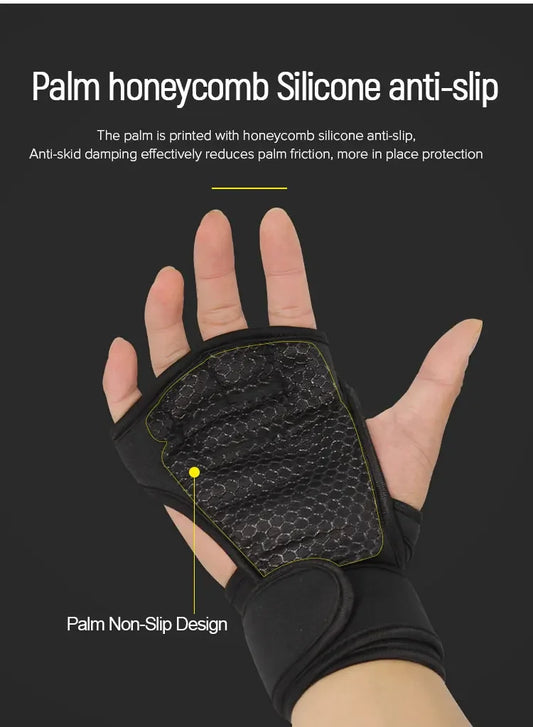Fitness Gym Gloves, Anti-Slip Weightlifting Palm Protective Gloves - 1 Pair
