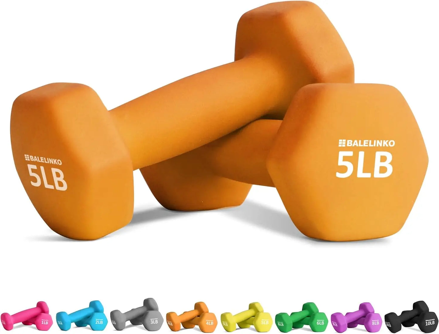 Pair of 5 LB Home Gym Workout Strength Training Dumbbell Weights