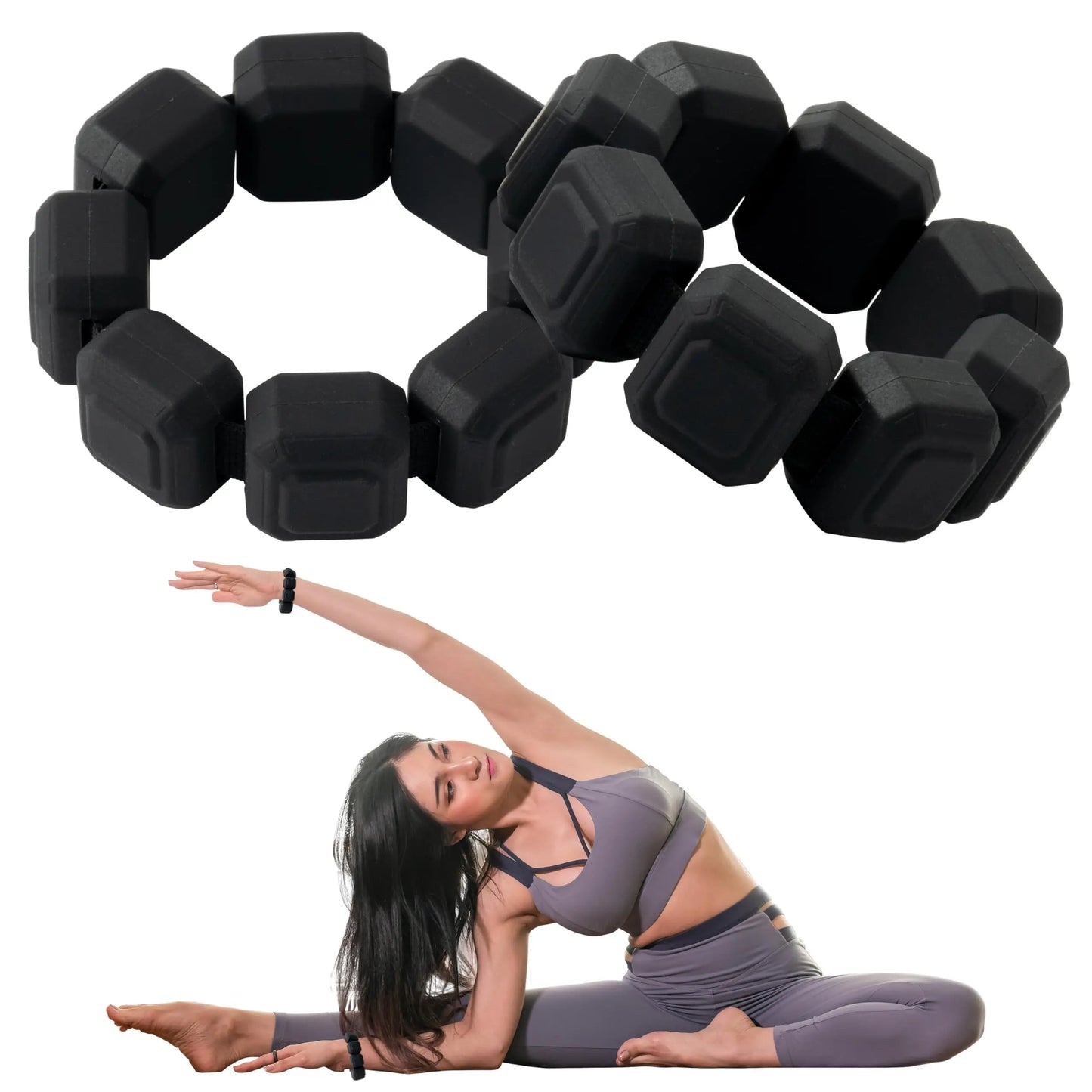 Set of Adjustable Silicone Wrist/Ankle Weights for Yoga, Pilates, Home Gym, or Jogging