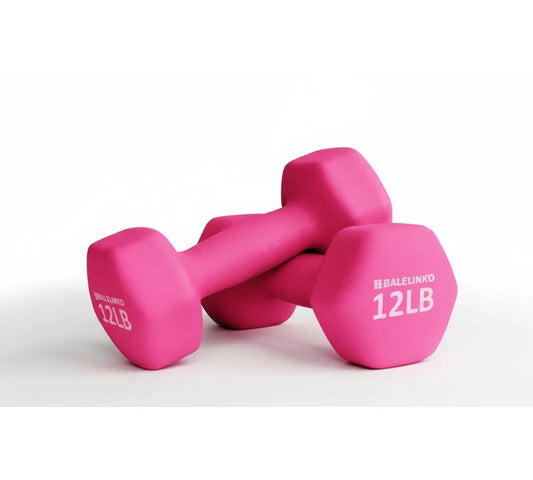 Set of 12lb Neoprene Dumbbells with Anti-Slip Grip - Home Gym, Yoga, Weight Lifting