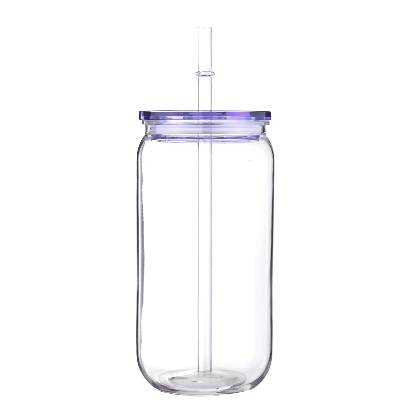 Clear 16 OZ Plastic Cup/Straw With Colored Lid
