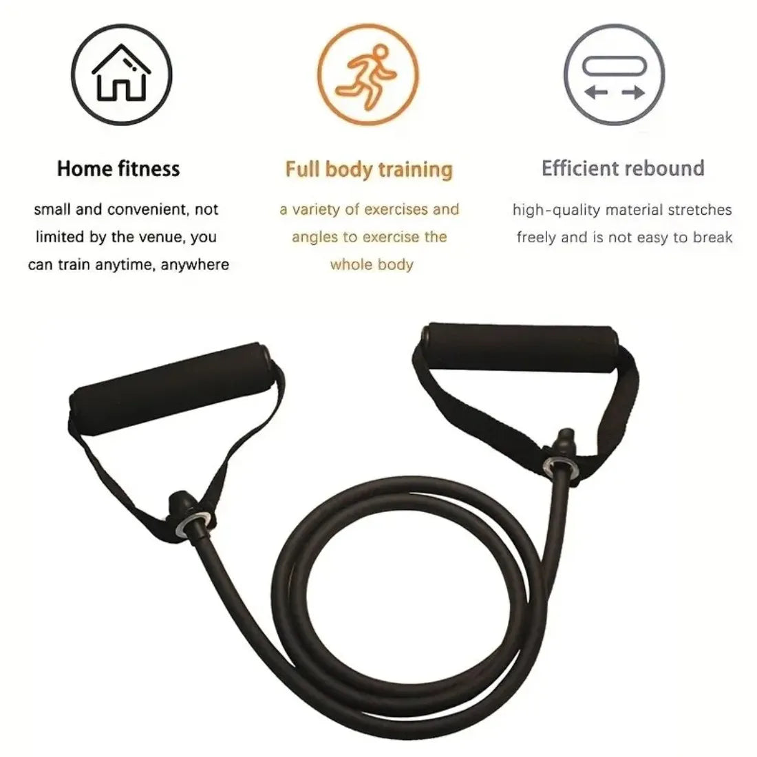 Various Weighted Resistance Bands with Handles for Home Gym or Strength Training - Men/Women