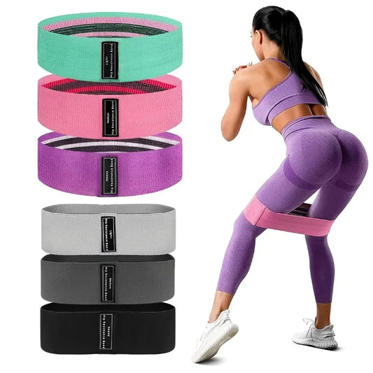3 Piece Fabric Resistance Bands for Gym, Home Gym, Yoga and Pilates