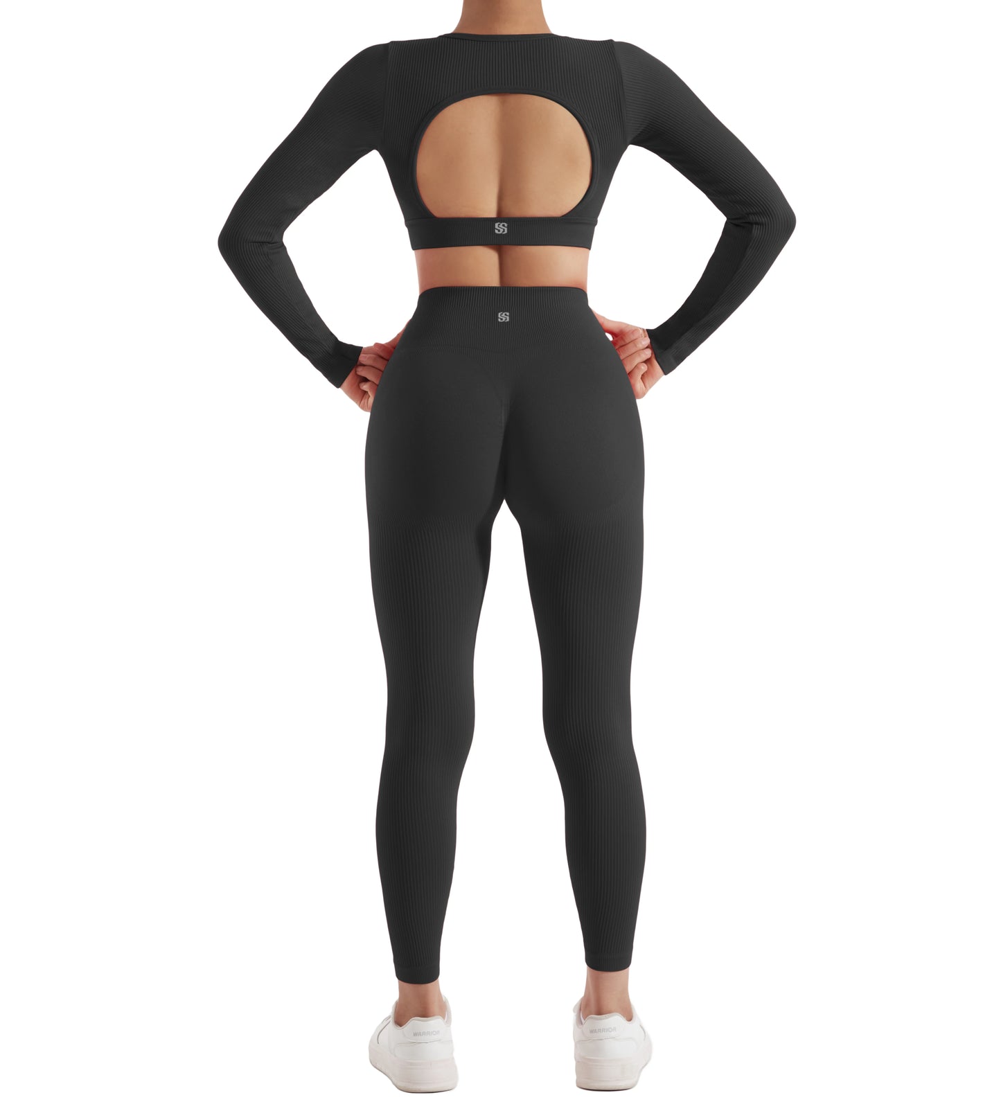 2 Piece Women's Sport Set Yoga Suit Workout Long Sleeve and Legging Set