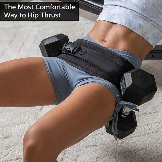 Adjustable Hip Thrush Belt for Glute Training with Dumbbells for Home Workouts