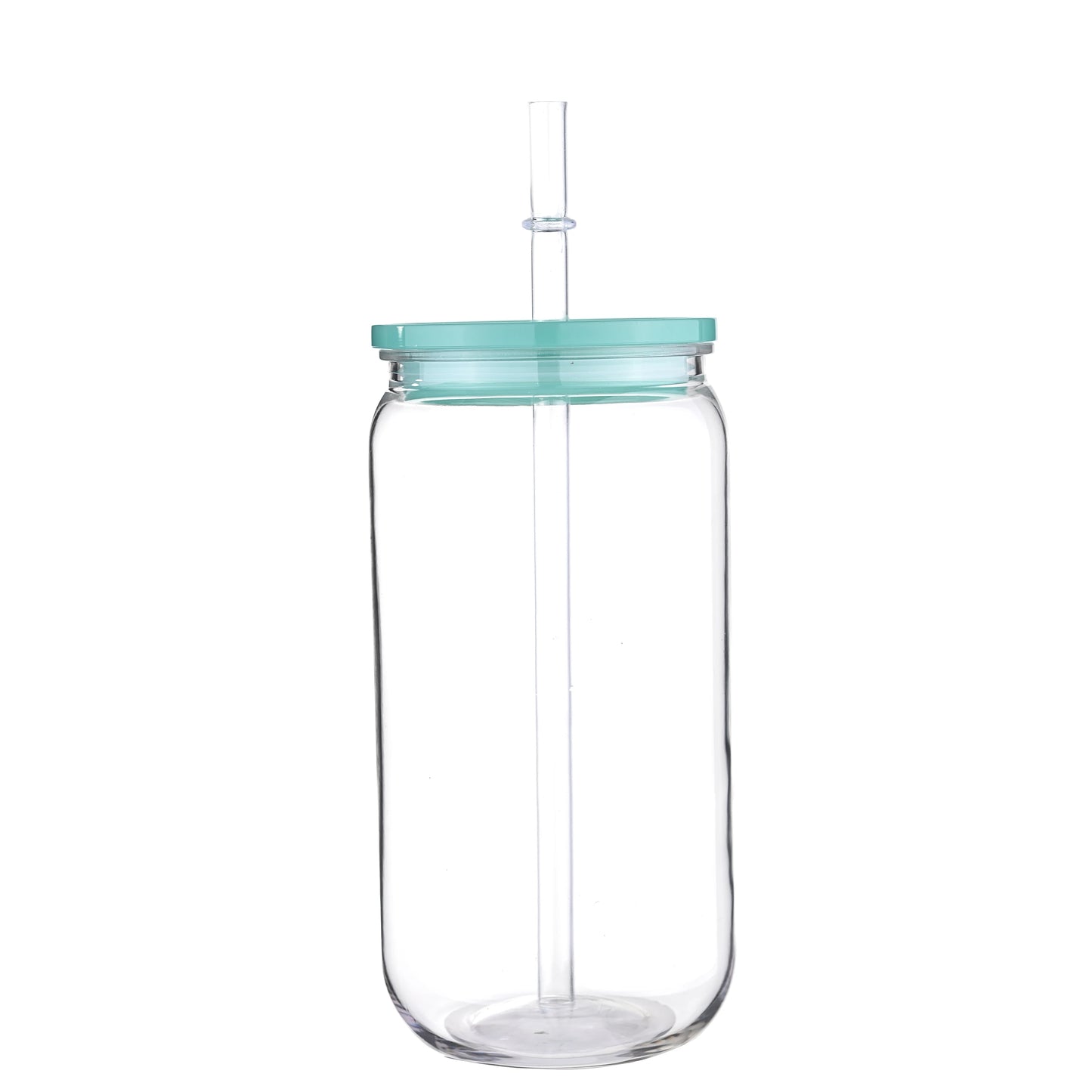 Clear 16 OZ Plastic Cup/Straw With Colored Lid