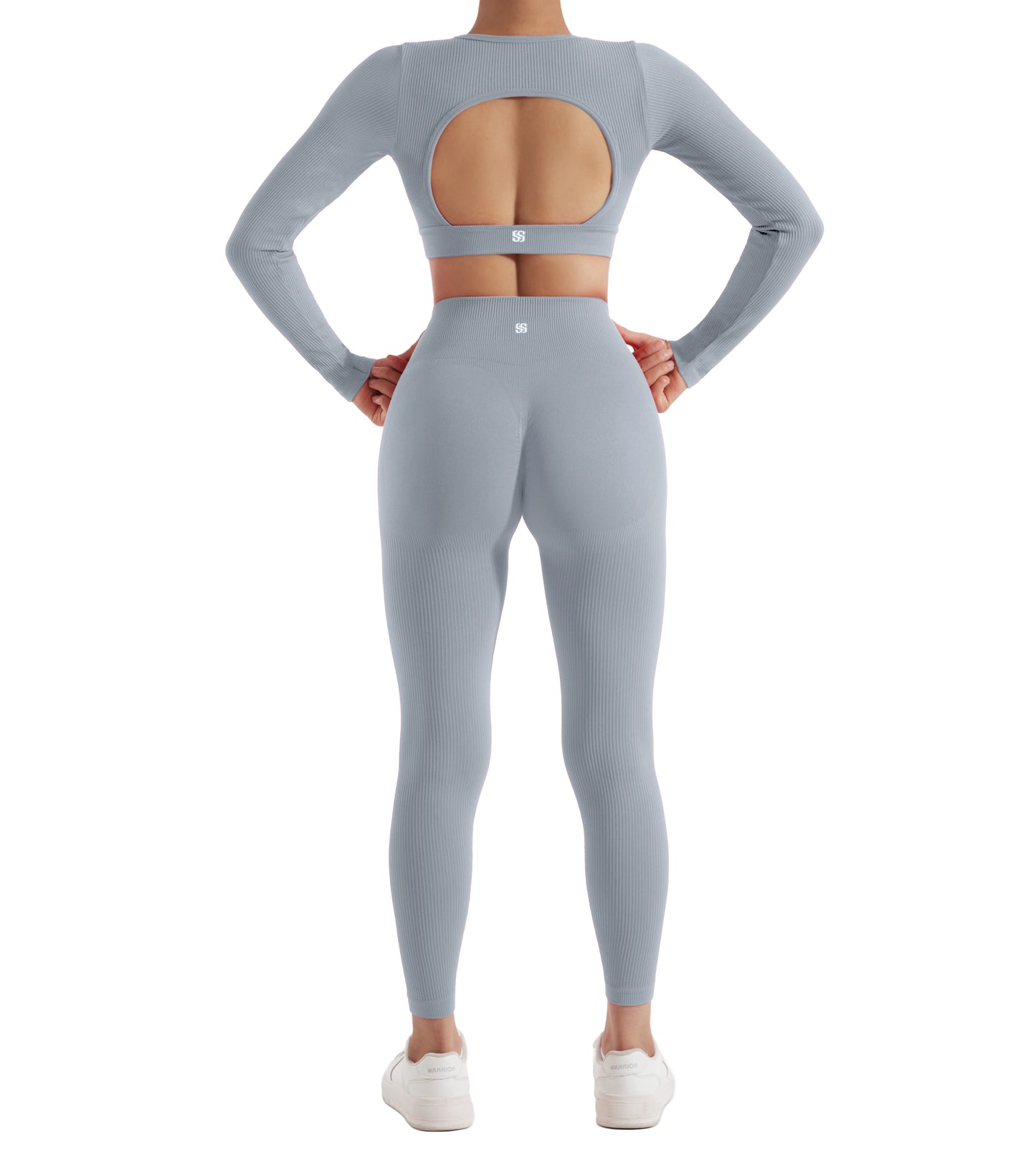 2 Piece Women's Sport Set Yoga Suit Workout Long Sleeve and Legging Set