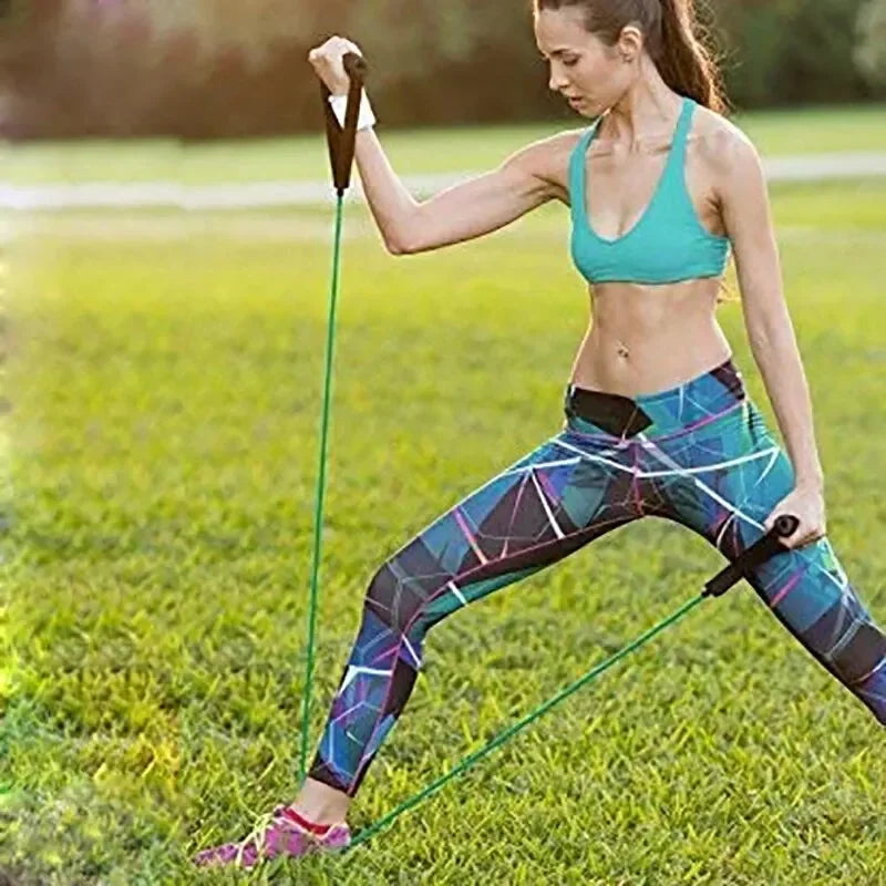 Various Weighted Resistance Bands with Handles for Home Gym or Strength Training - Men/Women