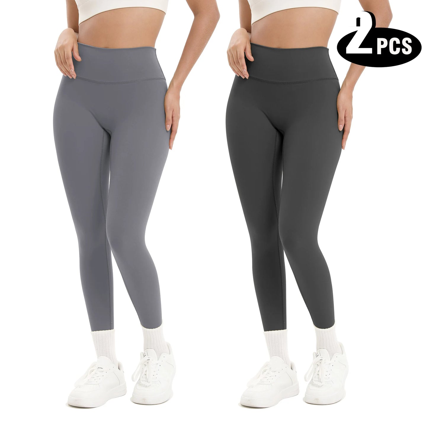 2 Pack Women's High Waisted Breathable Yoga Leggings Sports Pants