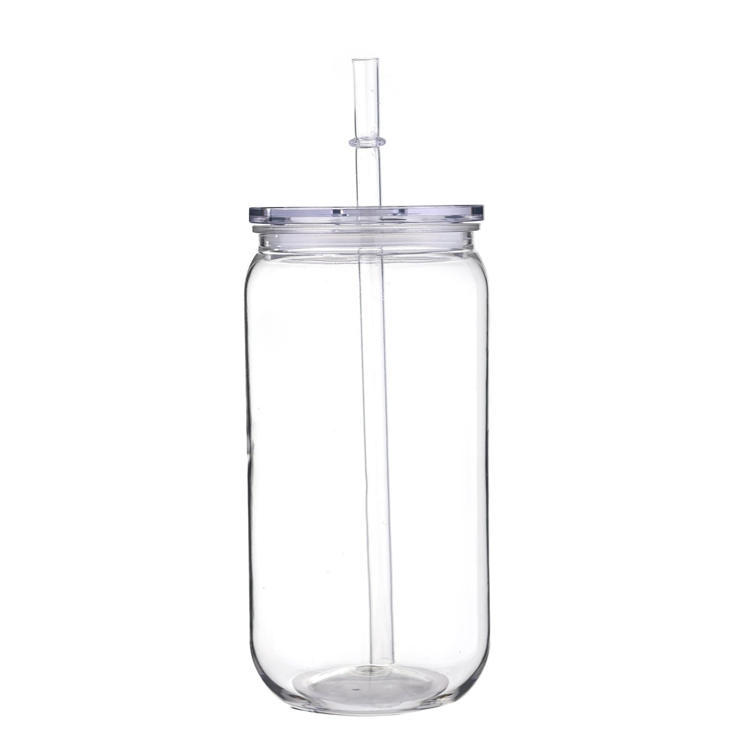 Clear 16 OZ Plastic Cup/Straw With Colored Lid