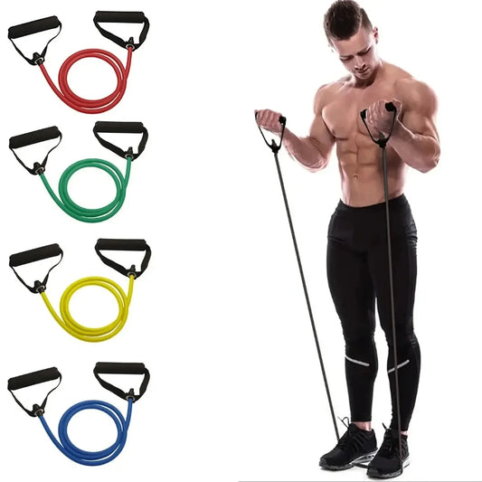 Various Weighted Resistance Bands with Handles for Home Gym or Strength Training - Men/Women