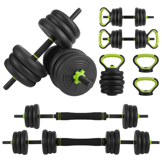 Set of Adjustable Dumbbells to Kettlebell Conversion, 4 in 1 set for Home Gym, Weight Lifting, or Strength Training