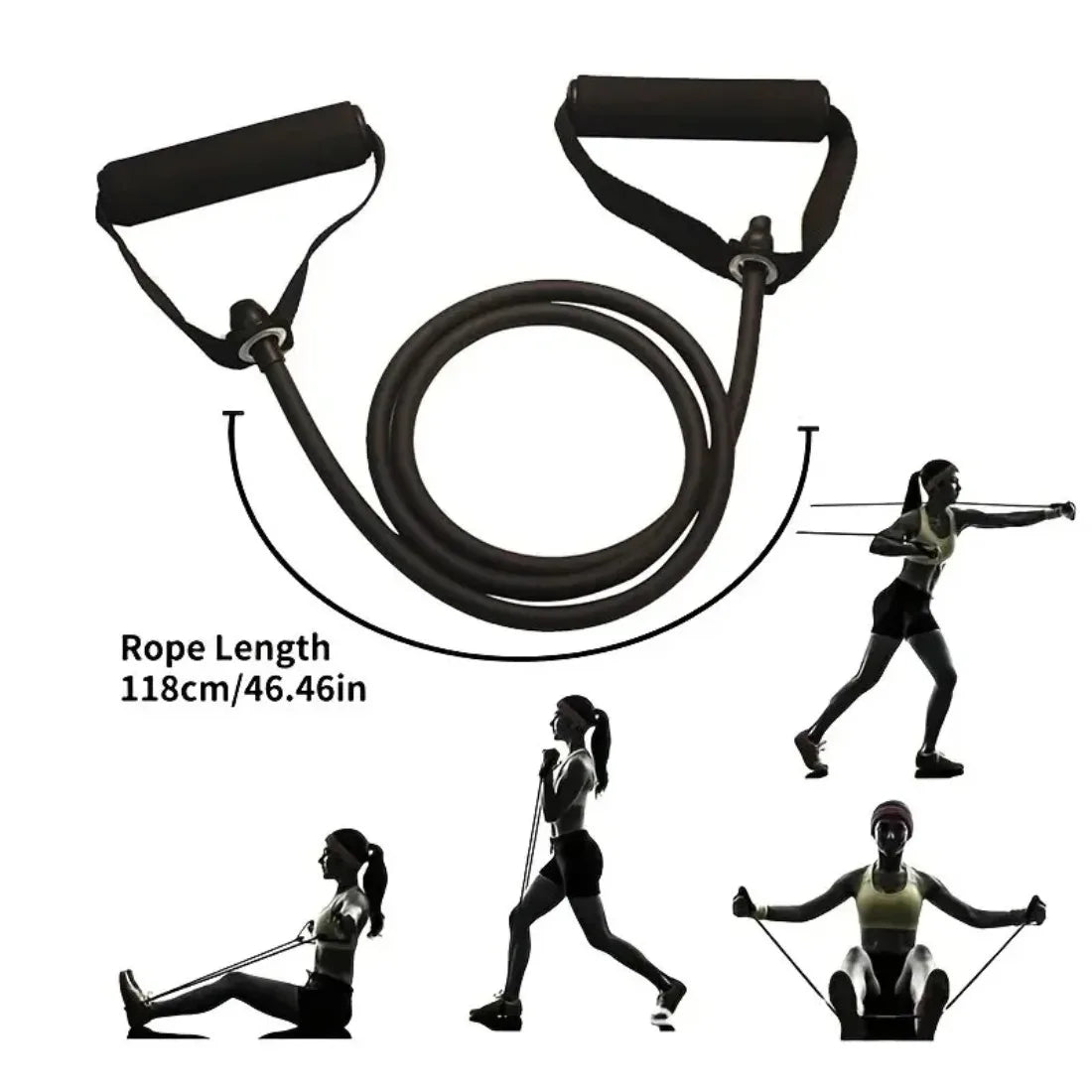 Various Weighted Resistance Bands with Handles for Home Gym or Strength Training - Men/Women