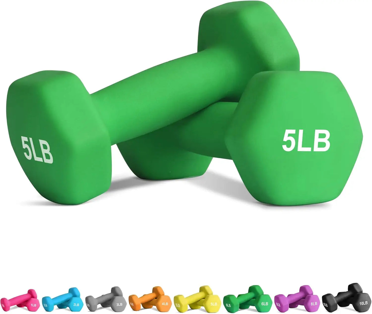 Pair of 5 LB Home Gym Workout Strength Training Dumbbell Weights
