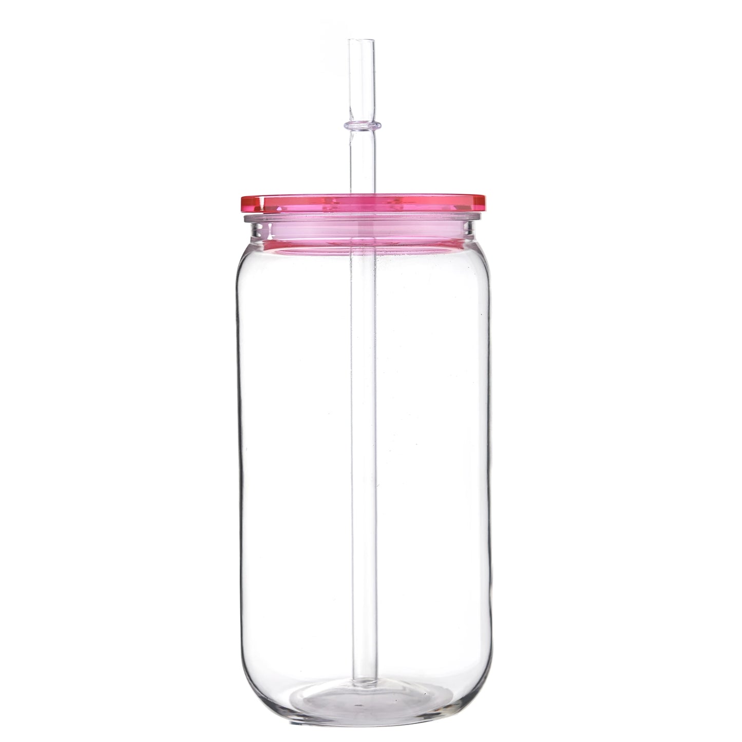 Clear 16 OZ Plastic Cup/Straw With Colored Lid